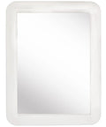 Magnetic Real Glass Mirror 5x7 Inch White Framed Locker Accessory for school and gym lockers, fridge, toolbox, filing cabinet.