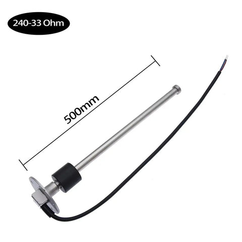 Stainless Steel Fuel Sending Unit for Boats and Marine Use, 5 Hole Water Level Gauge Sensor, 0 to 190 Ohm and 240 to 33 Ohm, 20 Inch Long, Beefy Marine Fuel Sender for Tanks, 500mm 240-33 Ohm