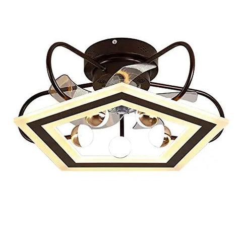 Top Notch Pentagonal Ceiling Fan Light Featuring Ultra Quiet Inverter Motor And Sleek Silver Shade Ideal For Upscale Living Spaces That Demand Big Time Style And Smooth Daily Cooling Vibes - pentagonal ceiling fan light with decorative design and chrome accents.