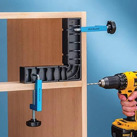 90 Degree Right Angle Woodworking Clamp, Polycarbonate Square Tool Holding Cabinet While Drilling, 8x8x1.5 Inches