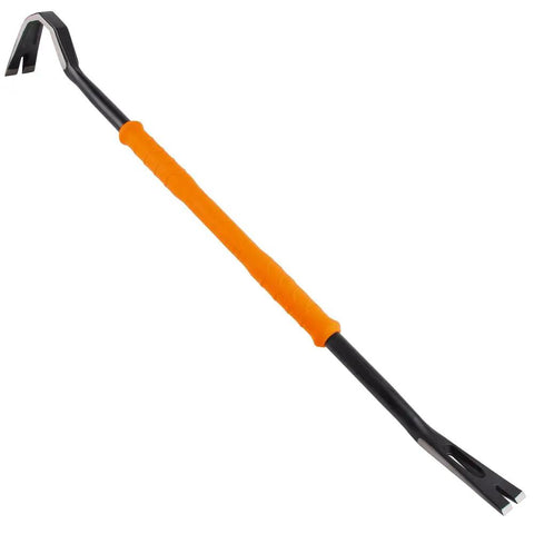 36 Inch Gooseneck Wrecking Bar With Nail Puller Heavy Duty Forged Carbon Steel Pry Bar For Demolition High Leverage Design Dual Claws And Nail Slot
