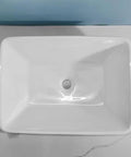 Top view of the USZWBY Vessel Sinks Modern Minimalist Art Wash Basin, large size ceramic above counter square sink.