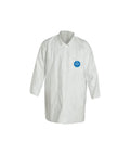 Disposable Lab Coat With Open Cuff And Hood White X Large 30 Pack Cleanroom Ready Comfort Fit Design With Elastic Waist And Longer Zipper Rip Resistant Stitching For Safe Work In Labs