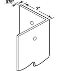 Technical drawing of Beefy Stainless Steel Corner Shield With Fasteners 2 By 48 Inch Wall Corner Protector Heavy Duty Edge Guard.