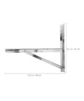 Stainless Steel Outdoor Air Conditioner Bracket 1 Pair Heavy Duty Weatherproof Wall Mount side view with dimensions.