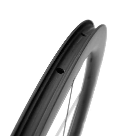 Detail view of Tubeless 45mm Carbon Road Wheelset With 700c Rims And 25mm Tires Disc Brake Compatible high-performance wheel
