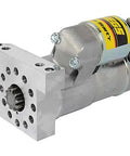 Gritty Lightweight Mini Starter Built For Small Block And Big Block Chevy Motors With Zero Fuss Straight Bolt On Mount, side view.