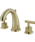 Concord 8 Inch Widespread Lavatory Faucet With Brass Pop Up Drain Polished Brass Finish 1.2 GPM Flow Two Handle Deck Mount