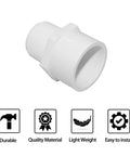 One Half Inch PVC Pipe Fitting Adapter Union Coupling Schedule 40 Slip Socket To NPT Male Thread Pack Of 10