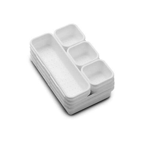 8 Piece Interlocking Bin Pack Drawer Organizer For Office, Kitchen, Tools And Bathroom Junk Drawer Essentials, Modular Storage System