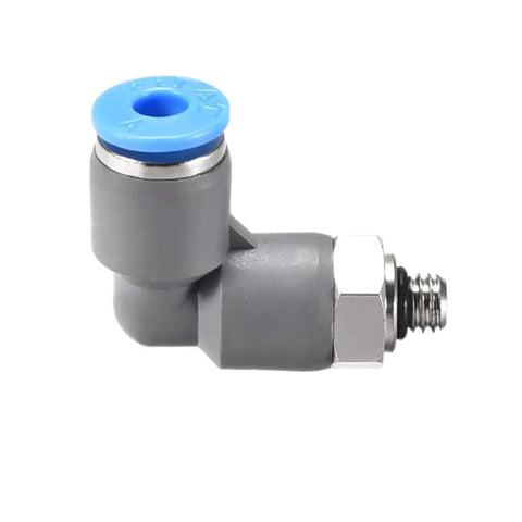 Single elbow fitting from 10 Pack Elbow Push To Connect Air Fittings For Pneumatic Systems No Fuss Quick Release 4mm OD To M5 Male Thread