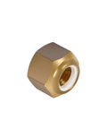 Close-up of a brass locknut from the Brass Prop Nut Kit for Inboard Boats showing heavy-duty propeller hardware for 1 inch and 1-1/8 inch shafts.