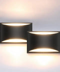 Dope Black Modern LED Wall Sconce Set of 2 Hardwired Indoor Up and Down Wall Mount Lights for Living Room Bedroom Hallway Conservatory