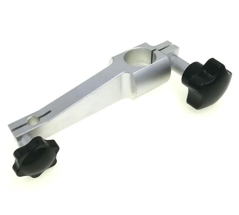 Measuring Arm Bracket for Comparator Stand Indicator Holder With 94mm Center Distance, Pro Grade Arm Mount for Metrology Tools, Durable Adjustable Quality Control Gear for Inspectors, Lab Techs, and Industrial Measurement Setups, silver metal with black knobs