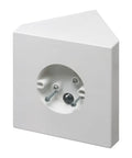 FB900 1 Fan And Fixture Mounting Box For New Construction Fits Cathedral Ceilings 80 Degrees And Up Supports Fans Up To 70 Lbs And Fixtures Up To 200 Lbs Easy Install With Secure Fit Paintable Textured Finish UL Listed image of mounting box with screws