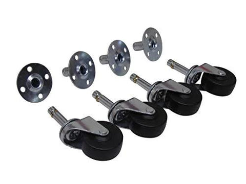 Plug Caster Set Black And Silver 2 Inch Wheel With 1.50 Inch Stem Length And 0.44 Inch Stem Diameter 2.50 Inch Overall Height 100 Lbs