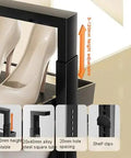 Close-up of height adjustable feature on Slick Pull Out Shoe Rack With 16 Tier Metal Shelf Adjustable Stackable Closet Organizer.