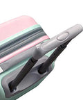 Mint Rockland Melbourne hardside carry-on 20-inch luggage with expandable spinner wheels and gray telescoping handle.