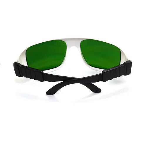 Straight Up Infrared Laser Safety Glasses Built Different With OD Fiveplus And Sevenplus Optics For Nd Yag Diode Lasers Clear Lens with green lenses