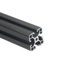 Two Pack 400mm 4040 T Slot Aluminum Extrusion Black Anodized European Standard For DIY Three Dimensional Printer And CNC Machines Built Tough With High Precision 6063T5 Aluminum Profile close-up of cross section