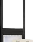 Heavy Duty Dual Pane Sliding Glass Door Pet Panel With Thick Insulated Flap For Brutal Weather, black frame with removable flap.