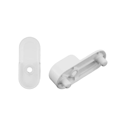 Oval Closet Rod End Supports 18 Pack White For Standard 15x30mm Flat Rods Wardrobe Rod End Brackets For Aluminum Wood And Stainless Steel Rods Easy Install, close-up