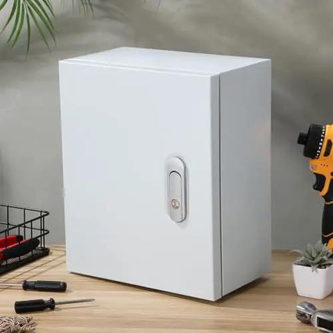 Metal Junction Box 250x300x140mm Rugged Wall Mounted Electrical Enclosure For Outdoor Use Thickened Steel Cabinet With Long Lock