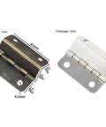 Vintage Cabinet Door Hinge Set 4 Pieces With Screws Heavy Duty Metal Hinges, bronze and silver finishes, dimensions labeled.