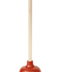Heavy Duty Wooden Handle Plunger Duo For Toilets And Sinks Tough Rubber Bell for efficient clog removal.