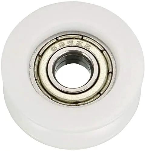 Heavy Duty V Groove Bearing Pulley With Slick Rolling Ball Wheel For Linear Guide Rail System 6mm Bore 24mm OD 9mm Thick 3mm Groove