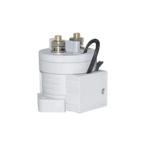 Heavy Duty 300A High Voltage DC Contactor With 12V Or 24V Control Coil SPST Normally Open Switch, grey casing and connectors.