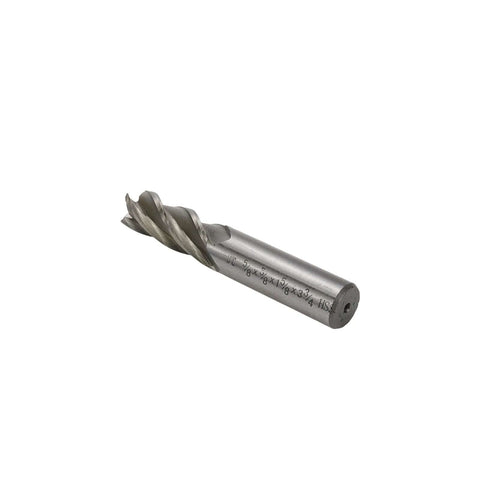 Angled view end mill, 5/8 in diameter, 5/8 in shank, 4-flute HSS cutter