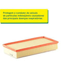 Engine Air Filter Replacement For Audi Q7 Q7 TDI Porsche Cayenne And VW Touareg with embossed paper pleats, side view