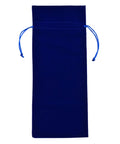 Dark blue flannelette bag with drawstrings, part of Four Pack Flannelette Wine Bottle Bags With Drawstrings For Travel Gift Packaging And Party Supplies Fabric Bottle Covers For Wine And Beverages Wedding Favors And Birthday Decor.
