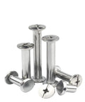 Knockout Quality 304 Stainless Steel Snap Rivet Book Binding Screws Heavy Duty Photo Album Fasteners M3x14mm shown in a group.