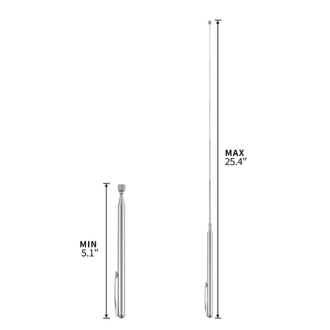 Telescoping Magnetic Pickup Tool With Pen Clip, 3.5 Lb Pull, Extendable From 5.1 To 25.4 Inches, Pocket Clip Design For Quick Grabs, Perfect Gift For Men, Dads, Car Enthusiasts And DIY Handyman