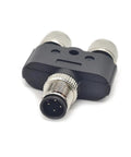 M12 Y Type Connector 4 Pin 1 Male To 2 Female A Code Unshielded Industrial Circular Sensor IP67 Waterproof Field Assembly
