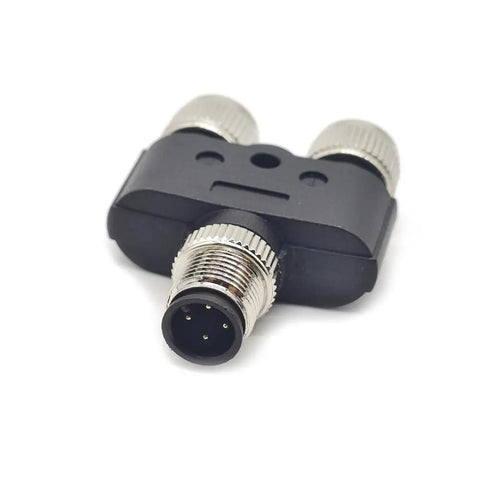 M12 Y Type Connector 4 Pin 1 Male To 2 Female A Code Unshielded Industrial Circular Sensor IP67 Waterproof Field Assembly