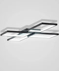 Black Square LED Ceiling Light Flush Mount for Dining Room Living Room Kitchen, 33.07 Inch Geometric Modern Fixture, Cool White 6000K