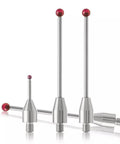 Stainless steel CMM touch probe stylus set with threaded shanks and red ball tips (3 pcs)