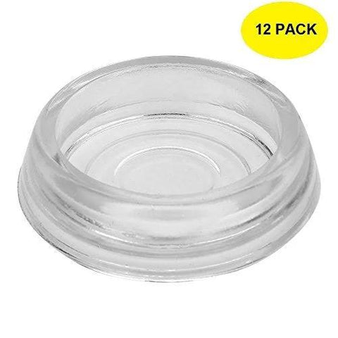 Clear glass coaster from Set Of 12 Clear Glass Furniture Coasters Round 2 9/16 Inch Floor Protectors For Chairs Tables And Sofas Elegant Caster Cups For Hardwood Carpet And Tile Keeps Floors Safe From Scratches And Dents.