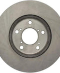 Front view of Centric C-Tek automotive front brake rotor; silver steel disc with central hub and six bolt holes.