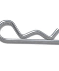 100Pcs Heavy Duty Industrial R Pins Mechanical Locking Hair Pins Steel Hitch Clips With Rust Resistant Chrome Plating For Tractor Auto Garage Workshop Organized Kit, close-up of a chrome steel R pin.