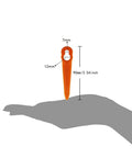 Hand holding PA6 nylon trimmer blade, 7mm wide, 90mm long, for 100 Pcs Plastic Replacement Trimmer Blades For STIHL Polycut 2 2 3 2 FSA 45 FSA 57 FSE 52 And Sun Joe 24V GT10 RedBack Swift 40V Grass Trimmer Kit Beefy And Durable PA6 Nylon 90mm Length.