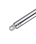 Close-up of Eight Section Telescopic Radio Antenna for TV and FM DAB AM Stereo Reception Portable 72 cm Extended Length 50 Ohm Impedance Silver Tone
