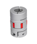 Plum Shaped Flexible Jaw Coupling 14mm To 14mm Bore, 40mm Diameter, 66mm Length, Aviation Aluminum Alloy With Anodized Finish