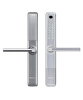 Badass Slim Smart Digital Lock Keyless Entry Door Security With Fingerprint Pin Code App Control And Rfid Card Easy Setup For Upvc Composite Wood Doors Silver, showing sleek silver design and keypad.