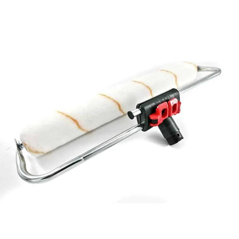 24 Pack Heavy Duty Eighteen Inch Roller Covers Featuring Half Inch Dense Nap For Flawless Wall Painting And Seamless Primer Application Pro Standard Paint Rollers on a frame with a thick nap.