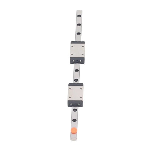 Beefy Linear Rail Guide With Four Point Contact Design For CNC, 3D Printer And Engraving Machines And Automation Equipment, Premium Bearing Steel Slider For Ultra High Rigidity And Smooth Motion, 100mm Travel, two sliders on rail