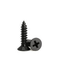 Beefy Flat Head Self Tapping Wood Screws Four By Five Eighth Inch M3x16mm Carbon Steel Black Oxide Coating One Hundred Count